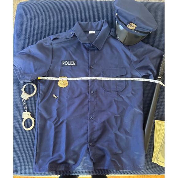 Spirit Halloween Police Costume Shirt Hat‎ Badge and Accessories Set Men S M - Picture 3 of 12